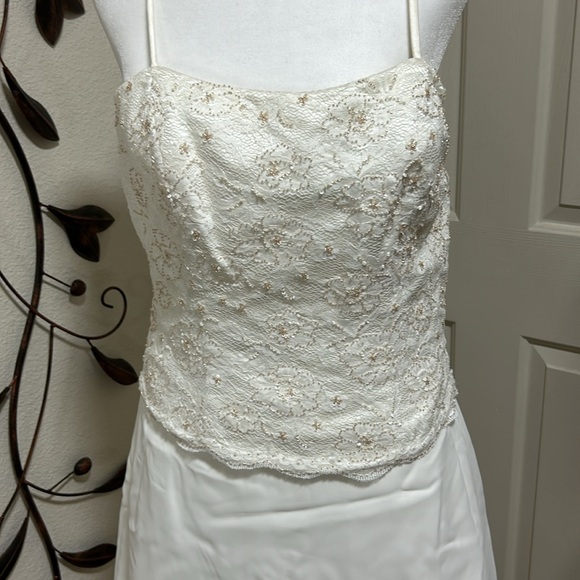 Lady Roi Ivory Spaghetti Strap gown Style Number 8553 New in Package Size 14 - Picture 2 of 9